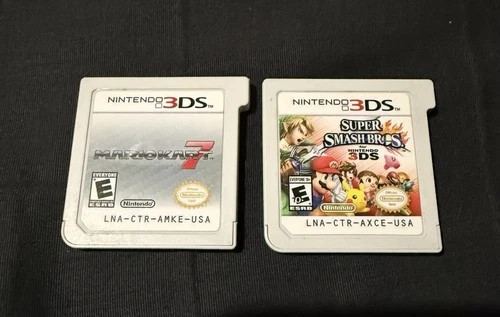 Mario Kart 7 and Super Smash Bros Game Bundle (Nintendo 3DS 2011) 2 Cartridges