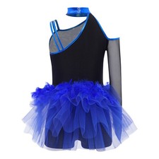 Girls Sequins Latin Jazz Dance Dress Leotard Ballet Skirted Bodysuit Jumpsuit