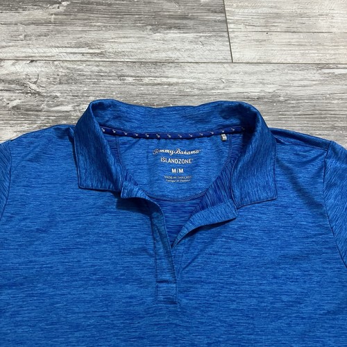 Tommy Bahama Shirt Damen Medium Blue Island Zone Performance Active Polo Golf