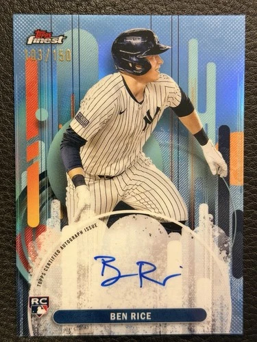 2025 Topps Finest BEN RICE Sky Blue Refractor Autograph 103/150 On Card Auto RC