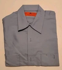 Red Kap New Work Shirt Postal Blue Industrial Uniform Short Sleeve Med 