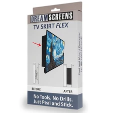 Dreamscreens TV Skirt Flex Conceals Mounts & Cables Adjustable Width Height Tilt