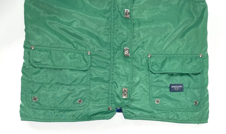 Chaleco Vintage Ralph Lauren Marino Vela Verde Para Mujer Talla Mediana Foto 2 de 4