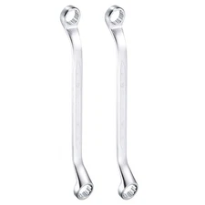 2pcs 45-Degree Offset Box End Wrench 18mm x 19mm Metric Double Box End Wrench