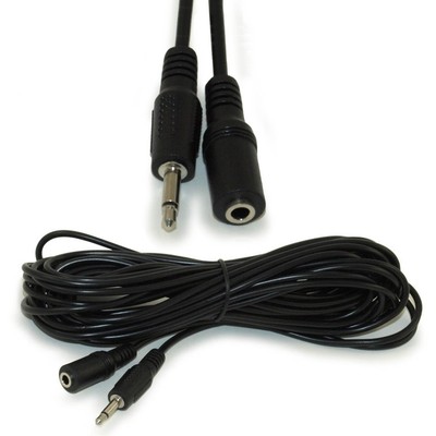25ft long 1/8'' MONO Male-Female Extension,3.5mm,Audio Cable/Cord/Wire 2conductor