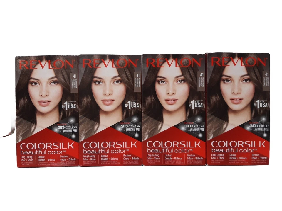 4x REVLON COLORSILK 41 JUSA IN DER 3D FARBE AMMONIAKFREI COLOR - Bild 4 von 4