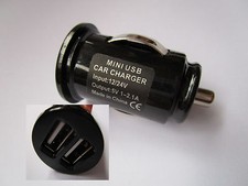 4 pcs Mini Bullet Dual USB 2 Port Car Charger Adaptor Connector 5V 2.1A Black