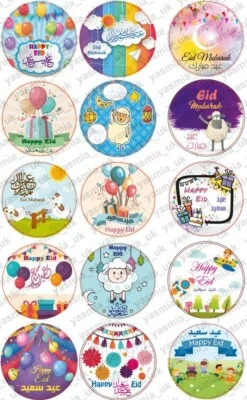 30 Eid Mubarak Stickers Étiquettes Mouton Décorations DIY Cupcakes Glacé Arrivée