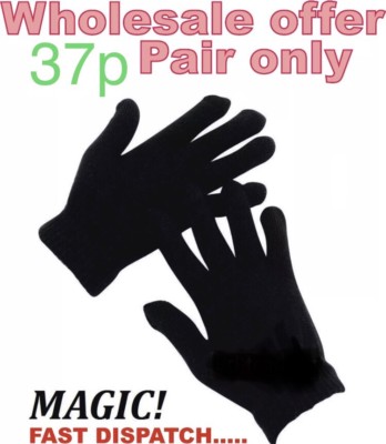 60 Paar Black Magic Handschuhe Unisex Herren Damen Winter One Size Großhandel Restposten