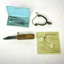 Vintage Hamilton Bell Dissecting Kit Floating Knife Italy Spur Bird Songs