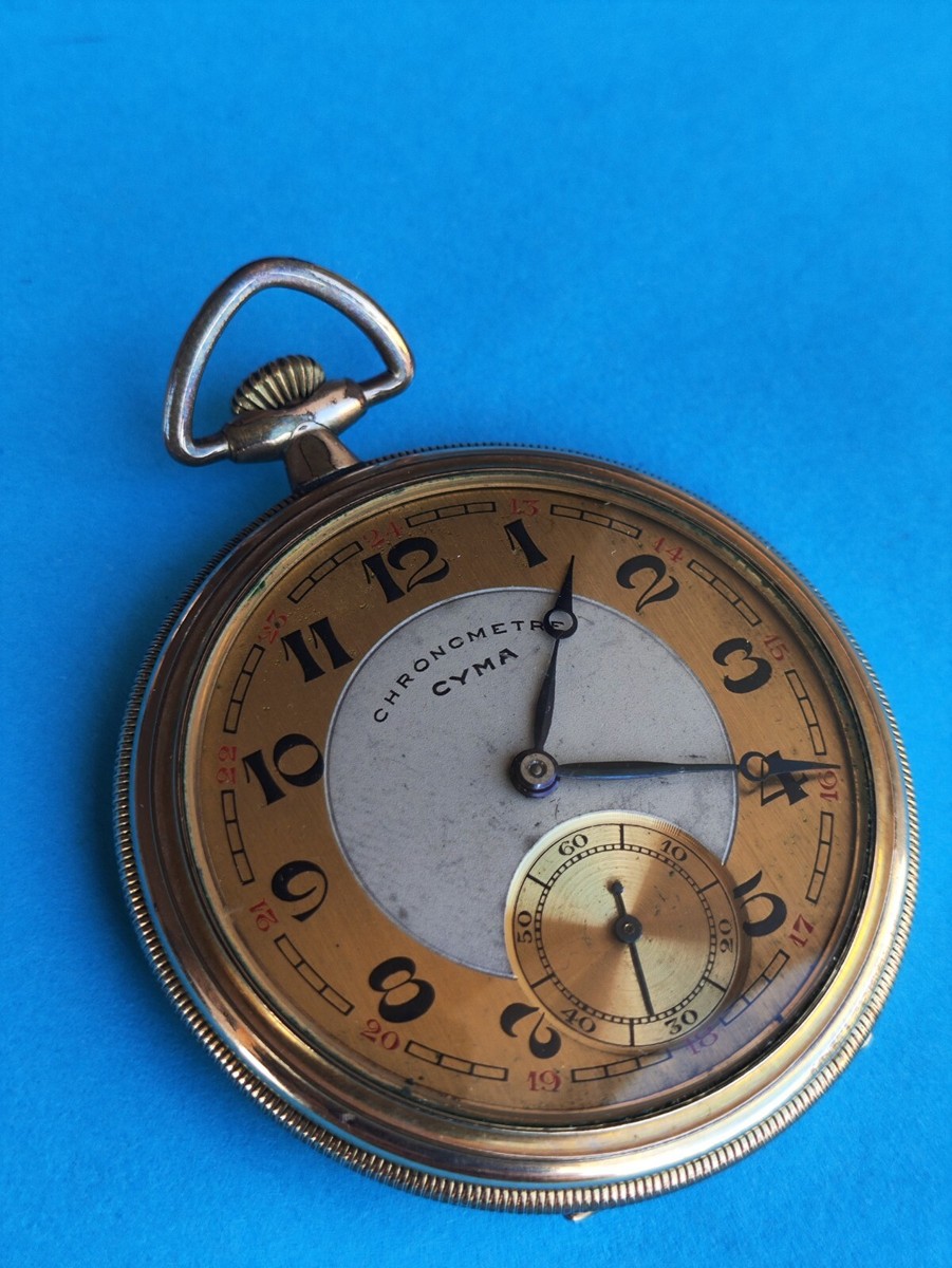 Rare Vintage CYMA 15 Jewels 37mm Mens Pocket Watch _557