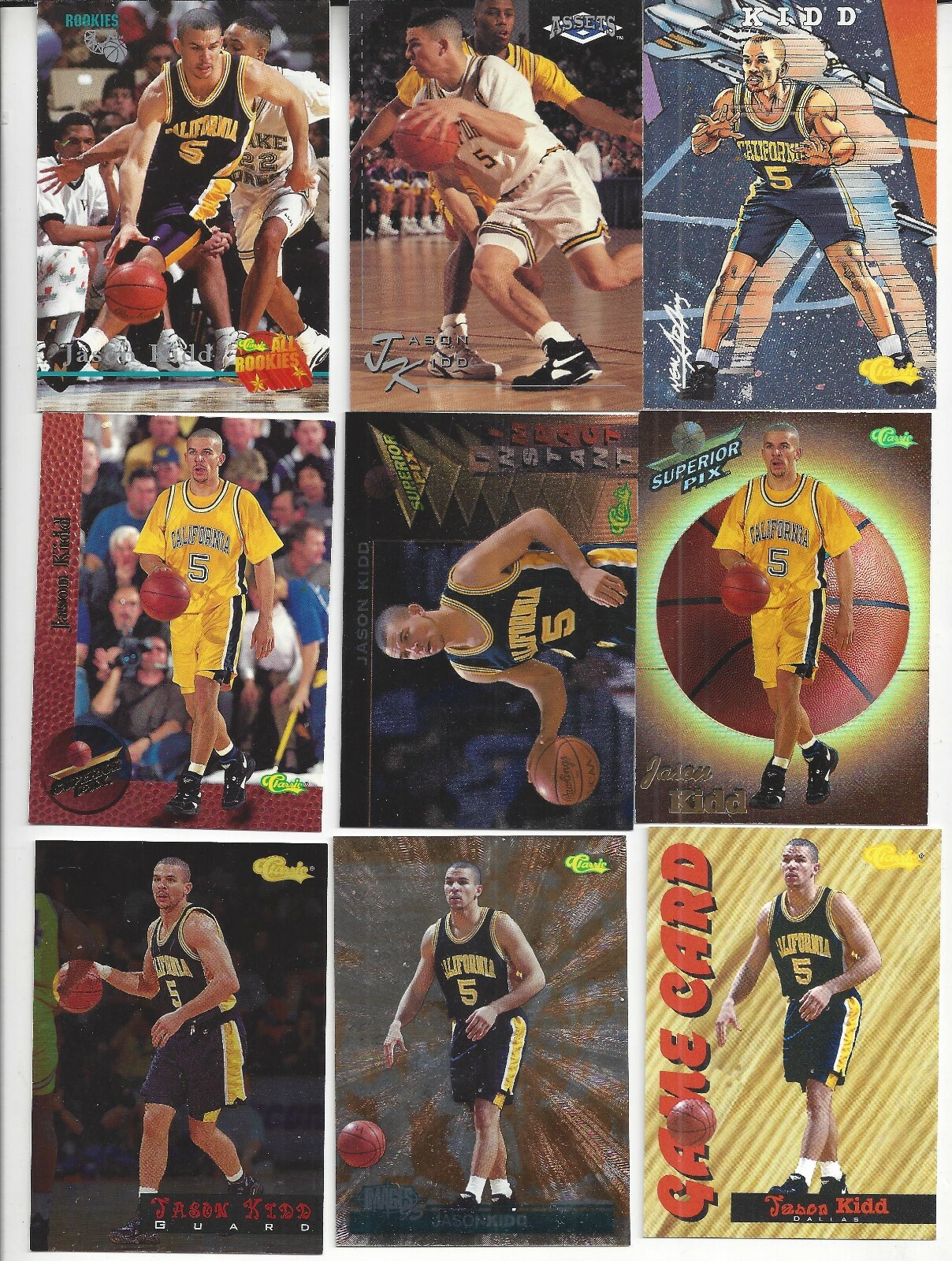 Jason Kidd Collectors Lot NBA Basketball Trading 9 College Cards | eBay