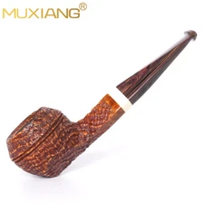 Sandblasted  Straight Cumberland Stem Briar Bulldog Smoking  Tobacco Pipe