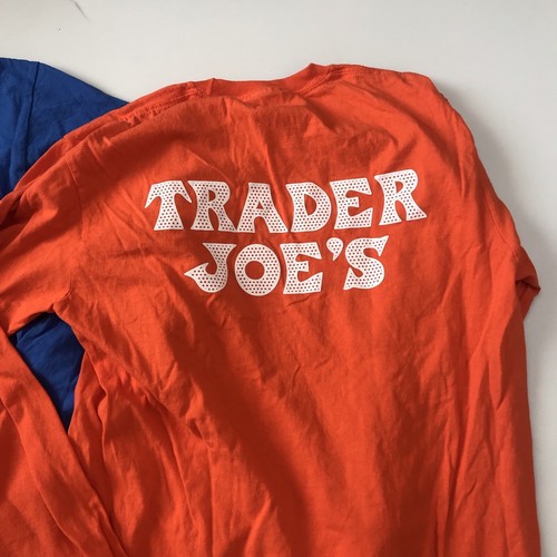Trader Joes Mens Medium Employee Crew Long Sleeve Polka Dot T Shirt Lot 2 - Picture 2 of 14