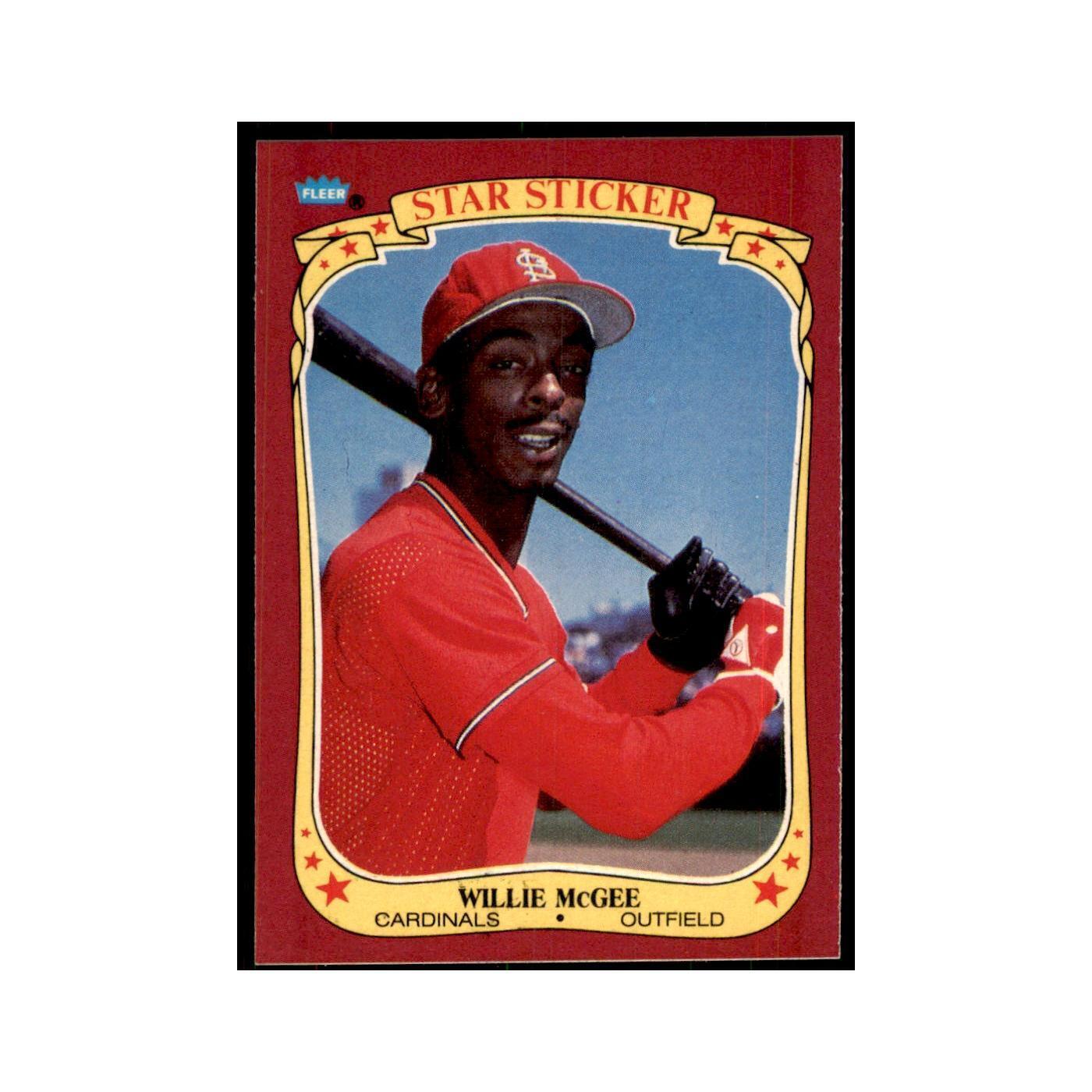 1986 Fleer Star Stickers Willie McGee Baseball Cards #74