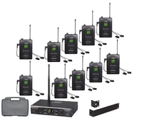Audio2000'S AWM630DU UHF Wireless x10 in-Ear Monitor System w/ Ten Receivers New