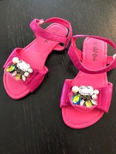 NEW Girls Summer Sandals Size 3 Pink Gems