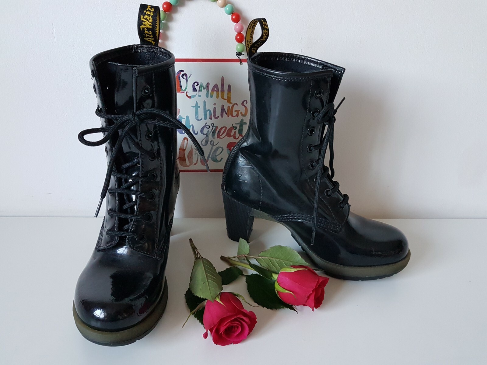 Dr Martens Diva Darcie patent leather heel boots UK 5 EU 38 US 7 | eBay