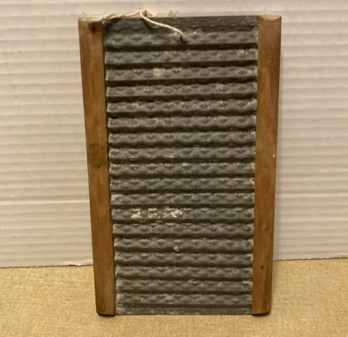 Antique Real Silk Hosiery Mills Indianapolis IN Small Wood Metal Washboard
