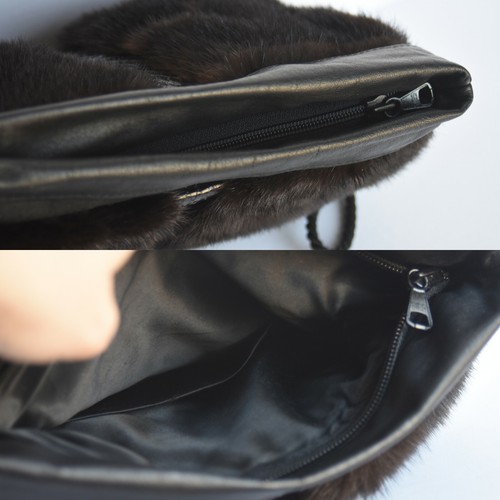Vintage Fur Mink, Snakeskin & Leather Satin Lined Wristlet Purse/Muff Handwarmer - Picture 9 of 9