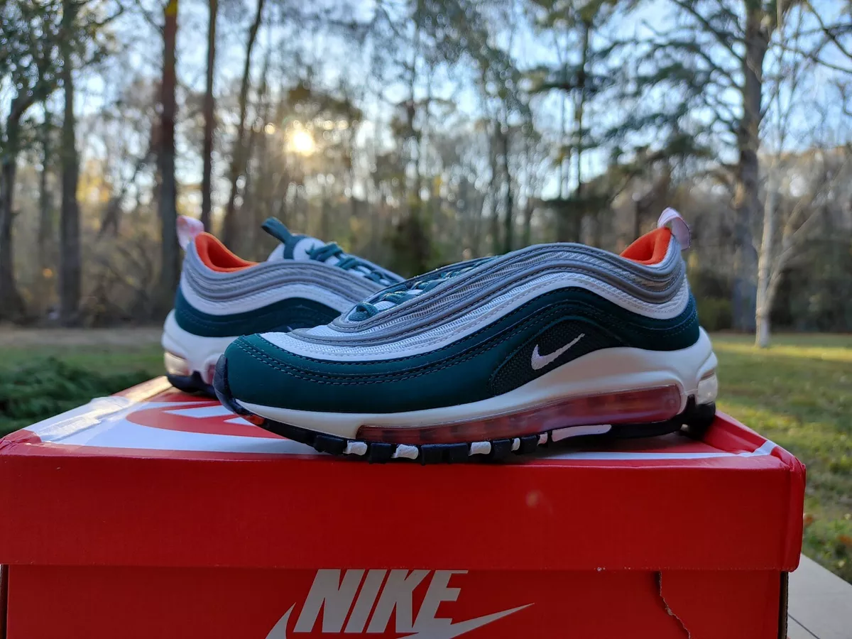 NIB NIKE AIR MAX 97 Miami hurricanes size 4Y grade school 921522