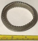 Tiffany And Co Bangle Bracelet Sterling Silver Somerset Mesh Weave Flexible