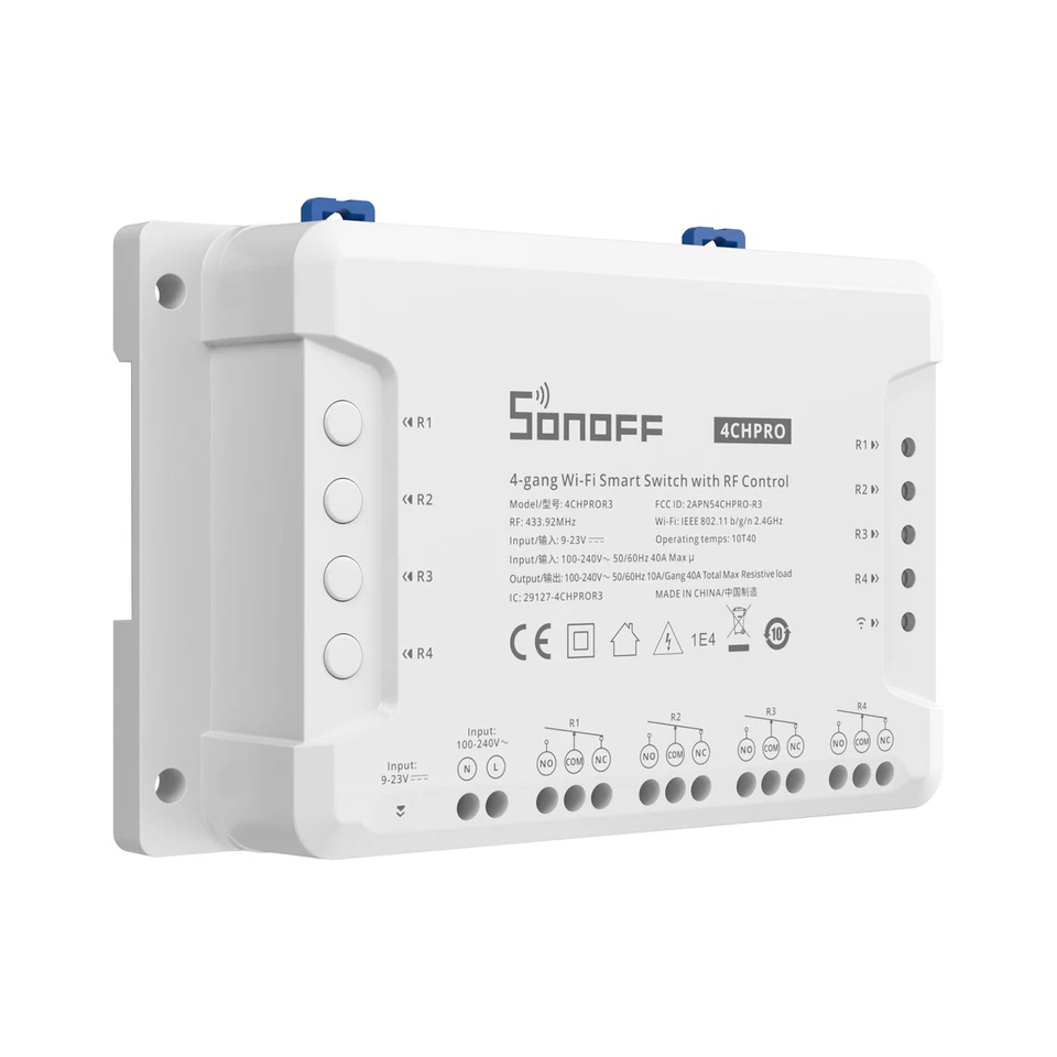 Interruptor inteligente de 4 vías SONOFF 4CHPROR3 Wifi RF APP Control para Google Home Alexa NUEVO Foto 2 de 4