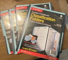 Globe-Weis lot of 4 Durable Pressboard Classification Folders 5 pk Letter Size