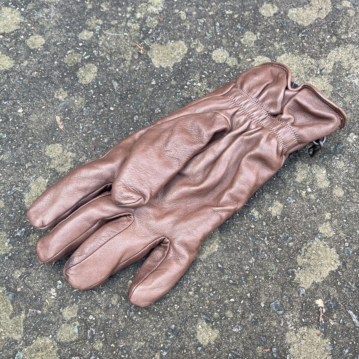 Gants De Combat De L'armée Britannique (British Army Surplus) - Cuir Marron Doublé - Taille 2000 - Occasion Très Bon état