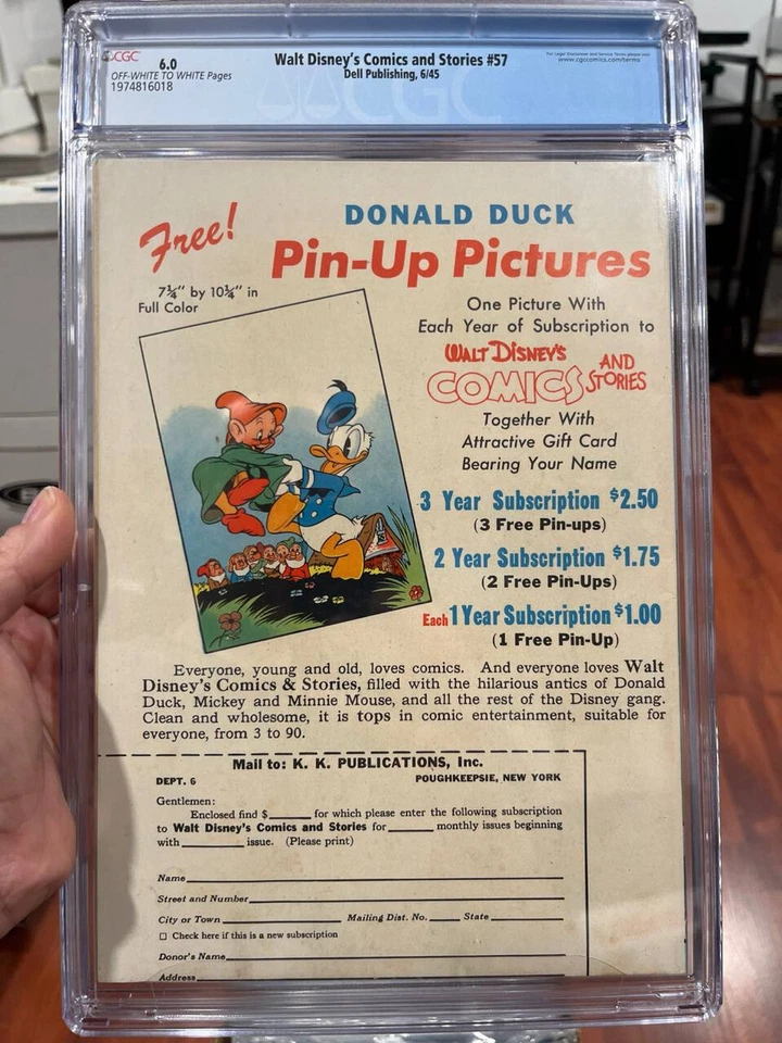 Walt Disney's Comics And Stories #57 CGC 6.0 Donald Duck Carl Barks Art! L@@k - Image 3 of 3