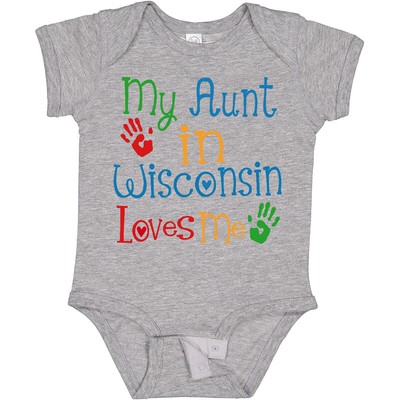 Inktastic My Aunt In Wisconsin Loves Me Infant Creeper From Auntie Childs Boys