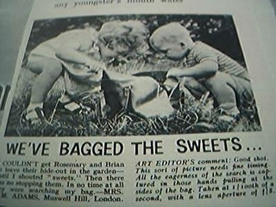 newspaper cutting 1956 e m adams sweets children rosemary brian muswell hill