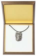 Briard, Berger de Brie - Dog necklace in gift box, silver-plated locket for dog