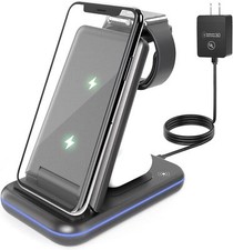 Wireless Charging Station, 3 in 1 Wireless Fast Charger Stand