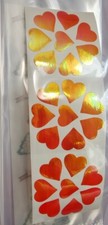 great seven stickers Pearly Hearts 1 Strip Vintage Stickers NLA Rare Crafts