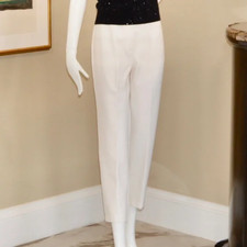 NWT St. John Ecru Straight Leg Pants in White Medium