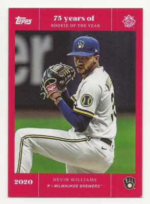 2022 Topps Rookie of the Year 75th Anniversary DEVIN WILLIAMS Ruby 03/10 Brewers