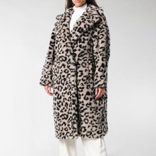 Max Mara Edy Teddy Bear Icon Coat In Leopard Size M Medium