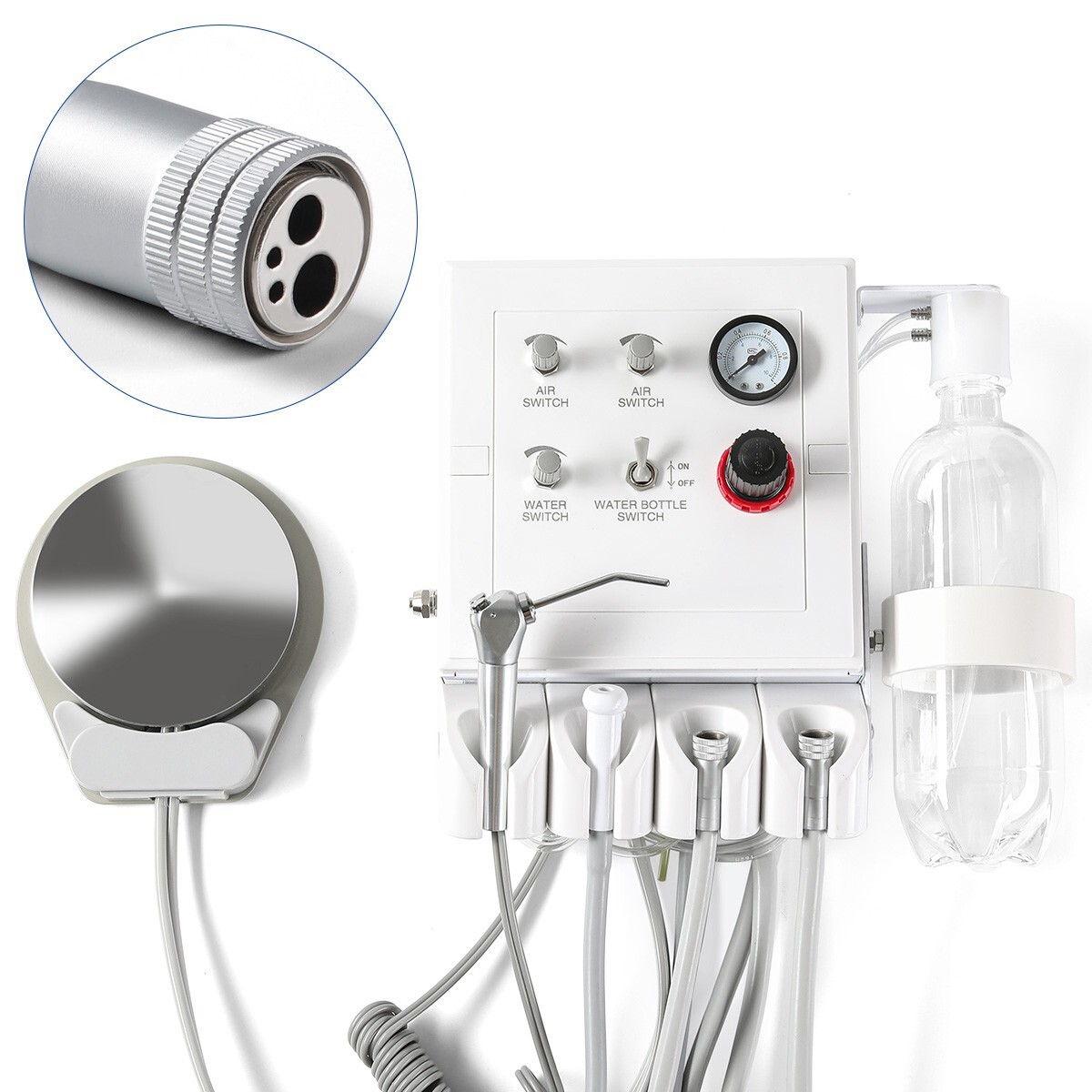 Portable Dental Turbine Unit with Weak Suction Work with Air Compressor 4 Holes