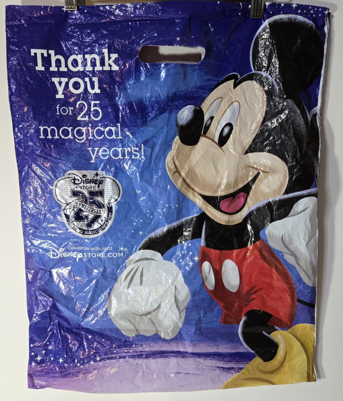 Disney Store 25th Anniversary Shopping Bag--2012--Pasadena--FREE SHIPPING!!!
