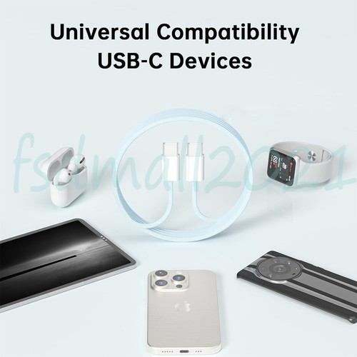 2X 2M Braided USB C to Type C Cable Quick Charging For iPhone 15 16 Pro Max Plus - Zdjęcie 10 z 10