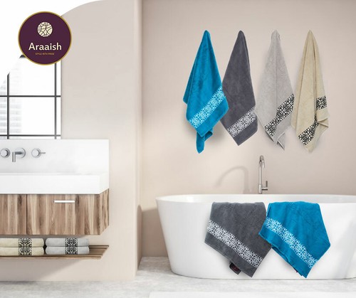Bath Towel Sets | 100% Zero Twist Cotton | 550 GSM | Extra Soft and Absorbent - Picture 24 of 48