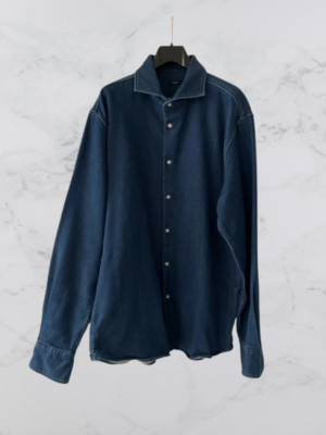 DOPPELHEMD BAUMWOLLE DENIM DEPERLU JEANS BLAU XXL HERREN FRÜHLING