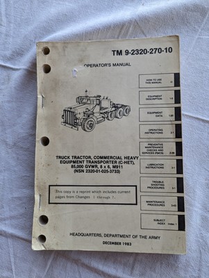 C-HET Truck Tractor Heavy Transport Operators Manual Model