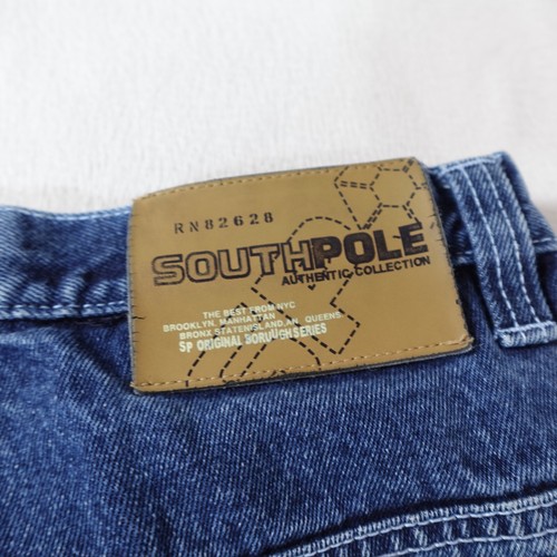 SouthPole Baggy Jeans Mens 36 Blue Loose Y2K Pant Skate Hip Hop Street 36x27 - 第 17/22 張圖片