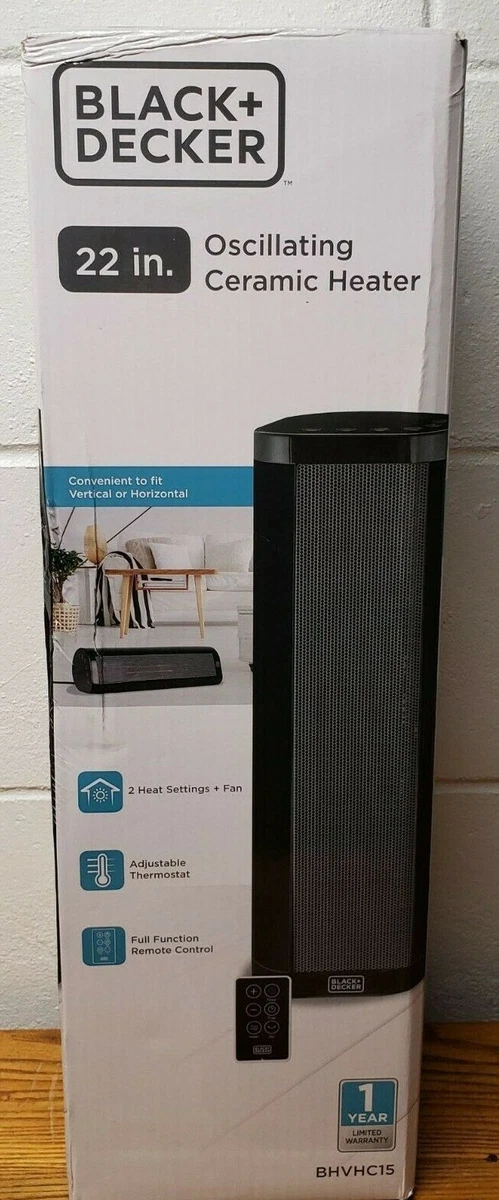 BLACK+DECKER Ceramic Heater BHVHC15 Oscillating 22 inch Tall | eBay