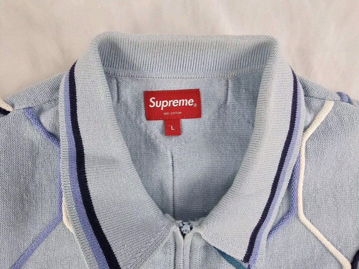 Supreme Men's Knit Polo Shirt Size L Hex Zip Up Blue | eBay Supreme Men's Knit Polo Shirt Size L Hex Zip Up Blue | eBay