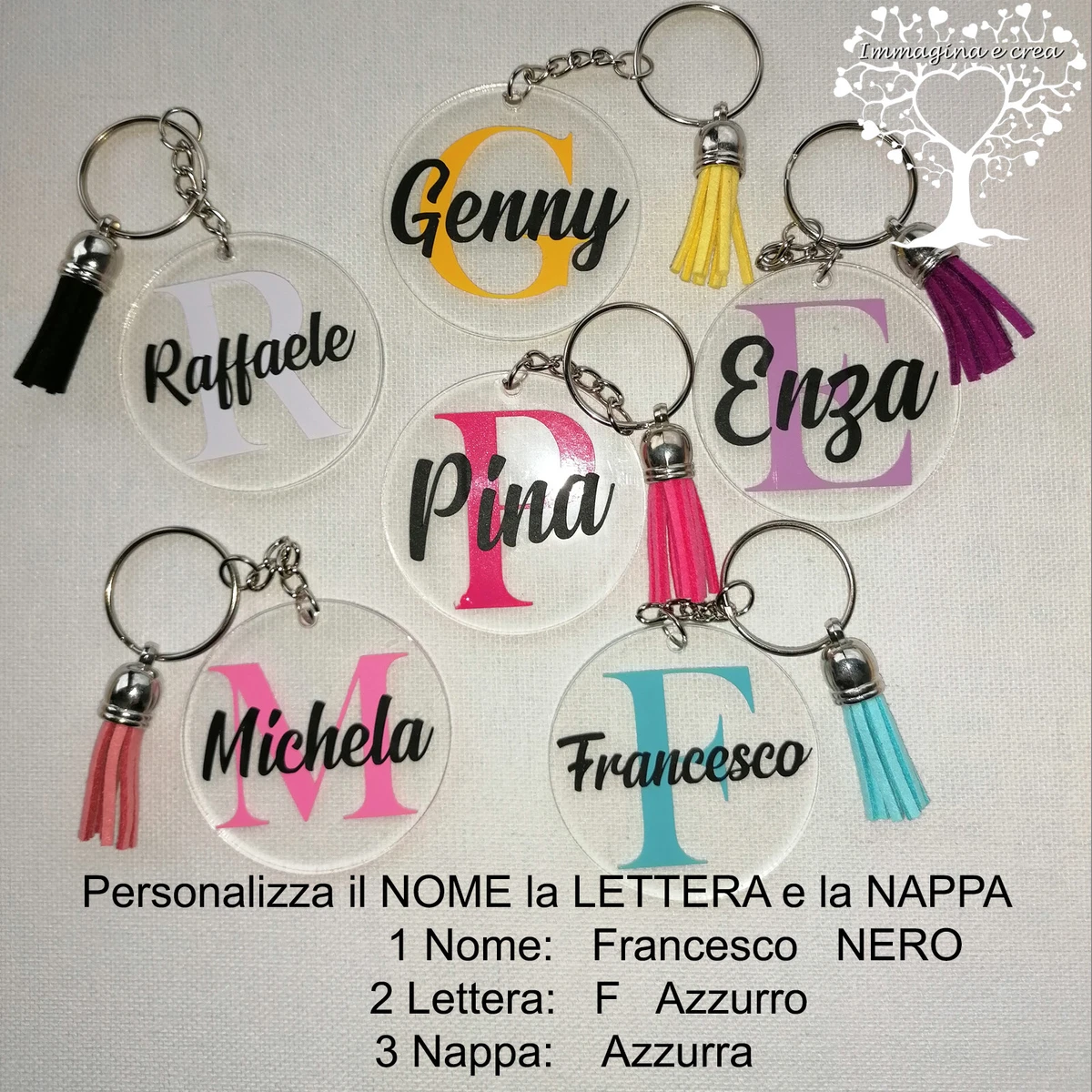Portachiavi Donna con Iniziale, Ragazza Lettera, Farfalla Borsa