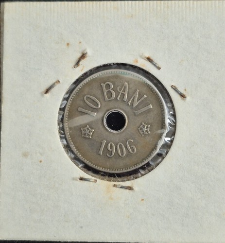 ROMANIA 1906 10 BANI VF Rare Die Break!! - Picture 2 of 2