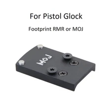 Metal Mounting Plate/Adapter for RMR MOJ to GLOCK without MOS G17 19